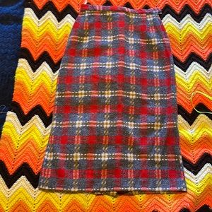 1970’s Bobbie Brooks wool plaid pencil skirt